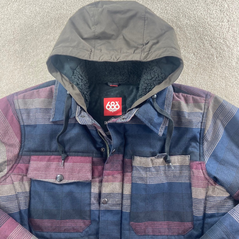686 Authentic Woodland Insulated Jacket Mens L Multi Color Striped L5W121